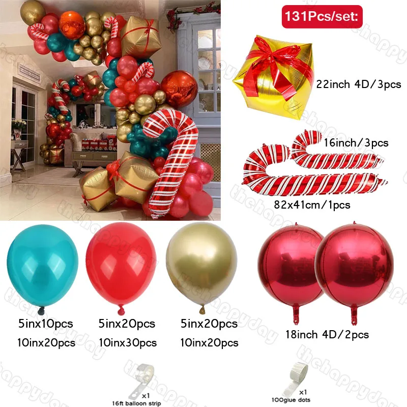 98 Pièces Arche Ballon Noël: RosyFate Kit D'arche De Ballon De Noël,kit De Guirlande De Ballons, Guirlande De Ballons, Decoration Noel, Décoration De Fête