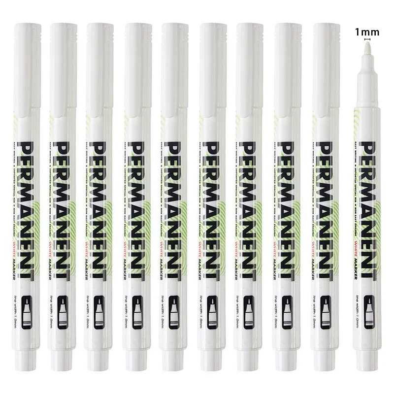 5/10pcs/Set White Marker Pen Graffiti Pens Waterproof Permanent Tire Painting Notebook Tyre Tread Oily Environmental Pen 3