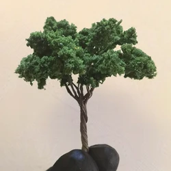3pcs wire tree model miniature simulation tree 6.5cm artificial tree model train railway decorative cherry blossom tree model