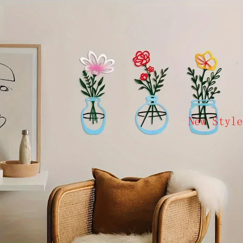 

Настенное украшение с цветами, металлический цветок, Художественная Скульптура, гостиная, спальня, художественная настенная подвесная наклейка, украшение для сада, дома, спальни