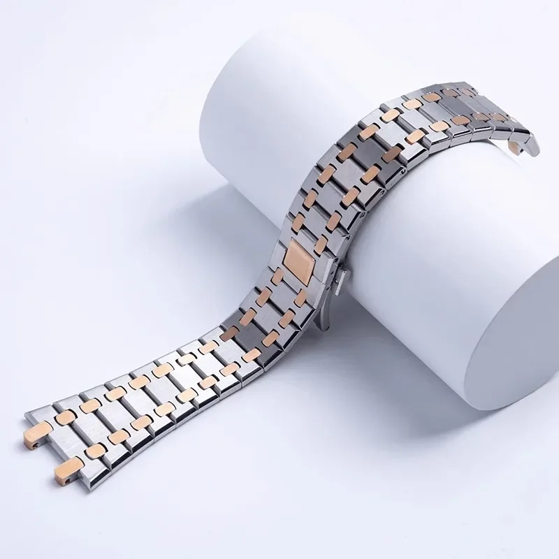 Full Stainless Steel Watchband Bracelet with Folding Buckle - 21mm/26mm