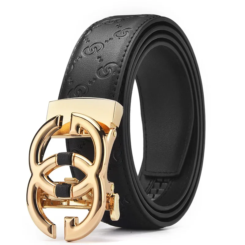 Men's Luxury Genuine Leather Belt with Automatic Alloy Buckle - Premium Designer Waist Strap