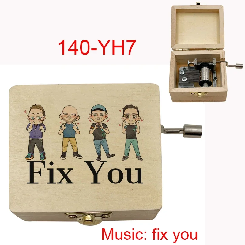 fix you Music color print music Box Wooden Girlfriend boyfriend Birthday new year Christmas music fans gift