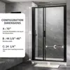 44""-48"" W X70 H Tri-Fold Sliding Shower Door, Glass Shower Door With 1/4"" (6Mm) Clear Sgcc Tempered Glass,Matte Black 4