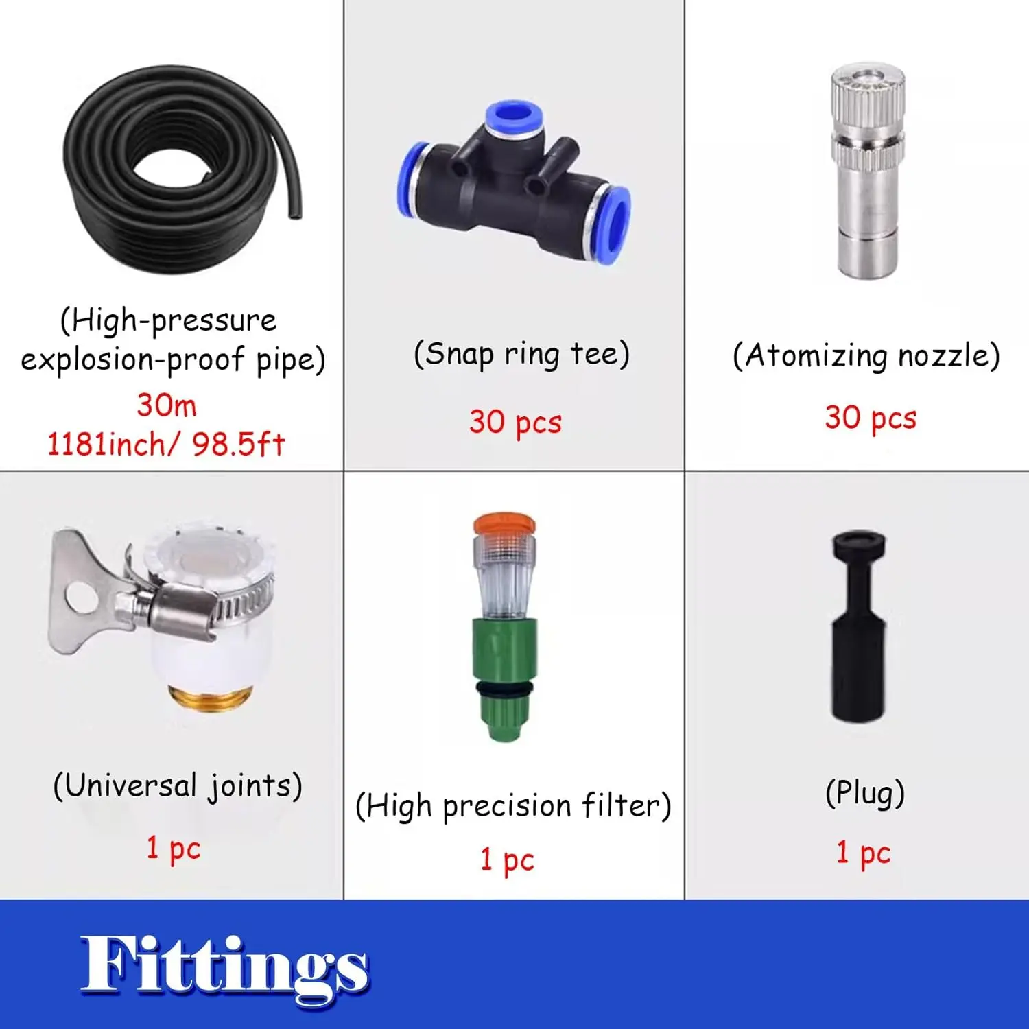 Automatic Temperature Control Sprinkler System for Outdoor and Indoor Irrigation with Hose and Nozzles