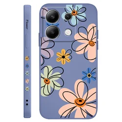 Elegant Hoop Flower Liquid Silicone Phone Case for Redmi Note10(10S) (Light Blue)