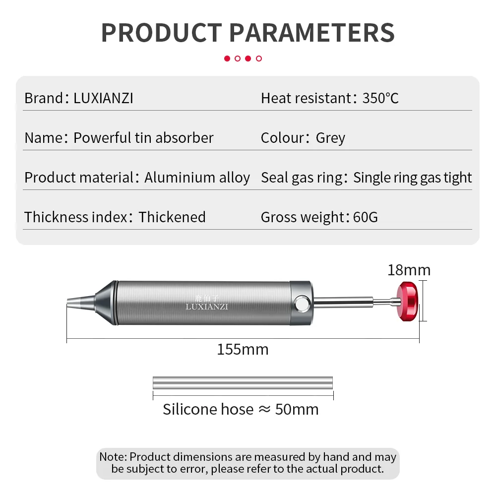 LUXIANZI Powerful Desoldering Pump Aluminum Suction Tin Gun Vacuum Soldering Iron Desolder Solder Sucker Pen Removal Hand Tools desoldering suction pump desoldering pump