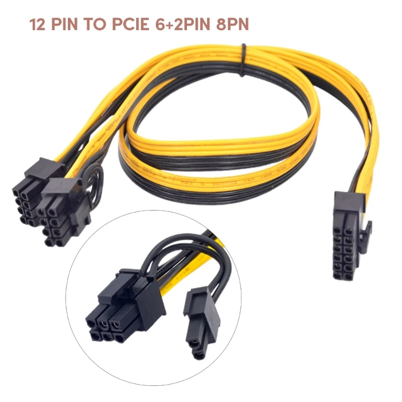 

12Pin to 2 port PCIe 6+2pin Power Supply Cable Two GPU 8Pin for Modular Power