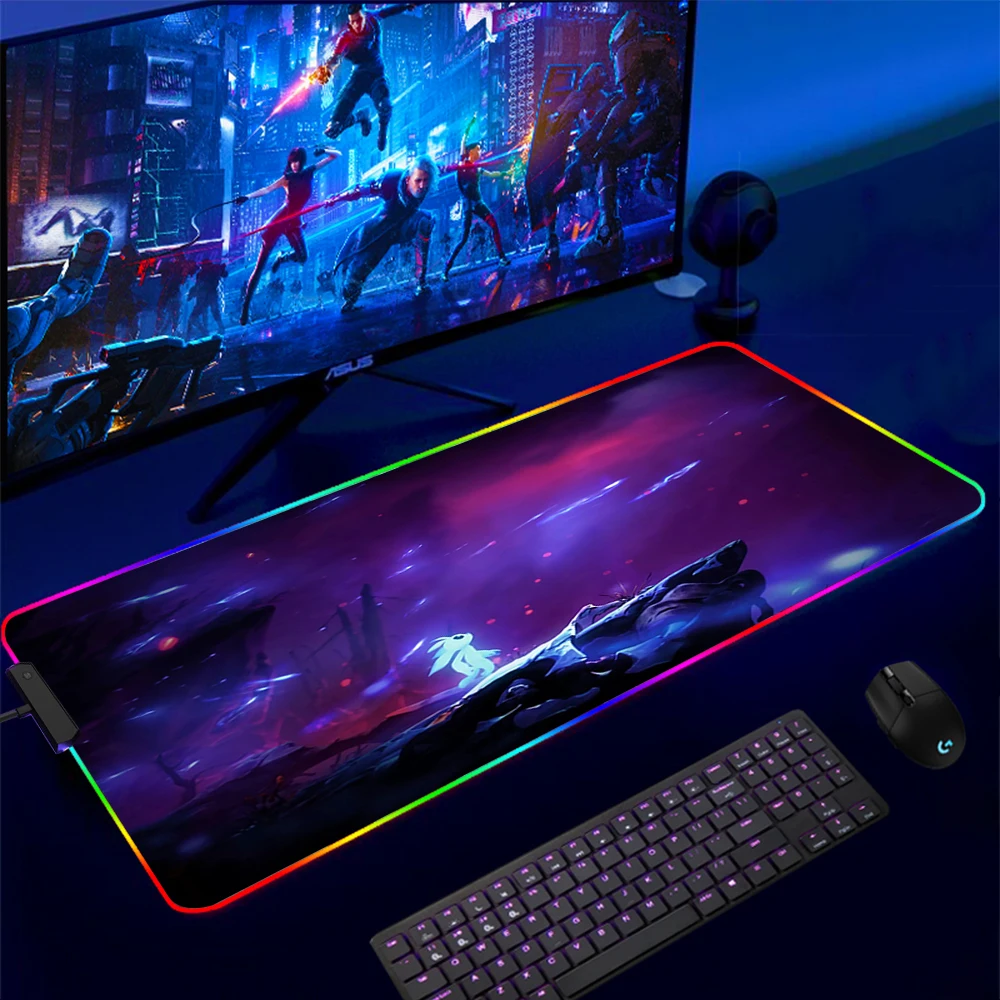

Коврик для мыши с RGB-подсветкой, коврик для мыши зори и волю от Wisps, аксессуары для ПК, коврик для мыши со светодиодный Ной подсветкой, коврик д...