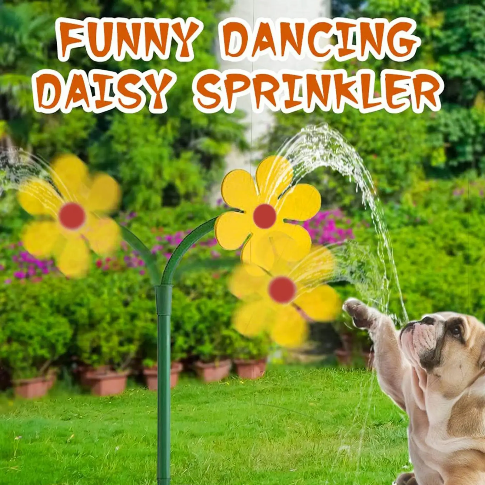 NEW Crazy Spin Sprinkler Flower Shape Dancing Daisy Sprinklers 360 Rotating Water Spray for Yard Lawn Watering Garden Decor