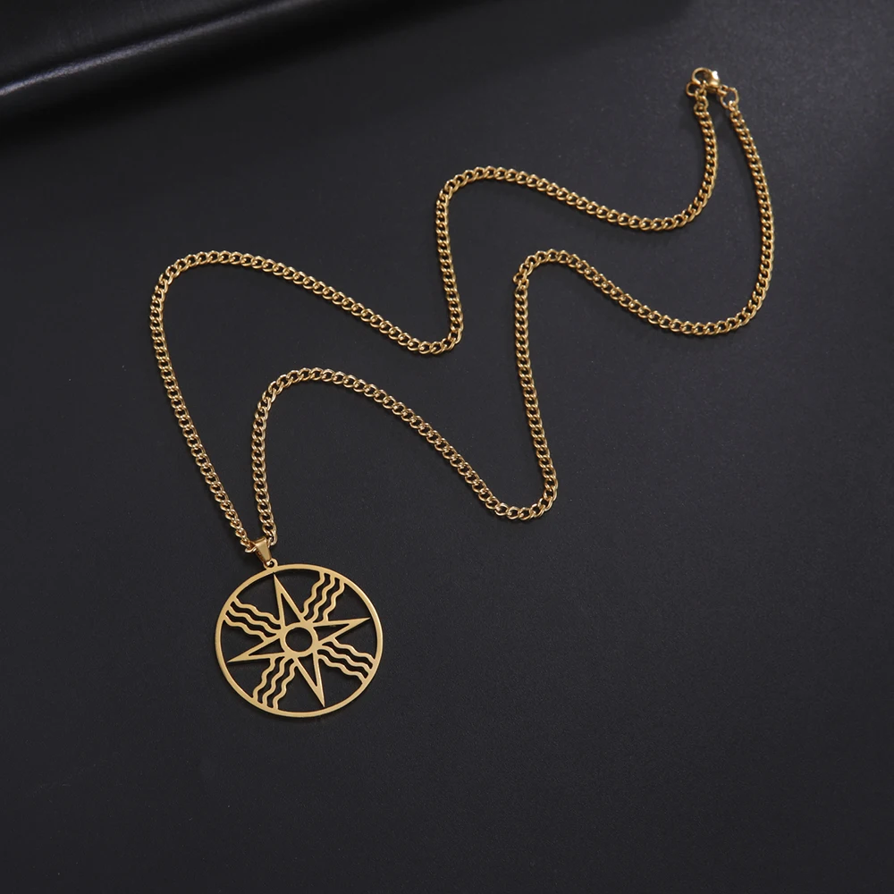 Dawapara Assyrian Star Halskette Siegel des Sonnengottes Shamash Ancient Mesopotamia Courage Glory Amulett Edelstahlschmuck – Detail 16