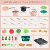 Kids Play Food Set Toy with Pots Pans and Cookware Utensils,Cooking Cutting Learning  Gift for Girls Boys 6