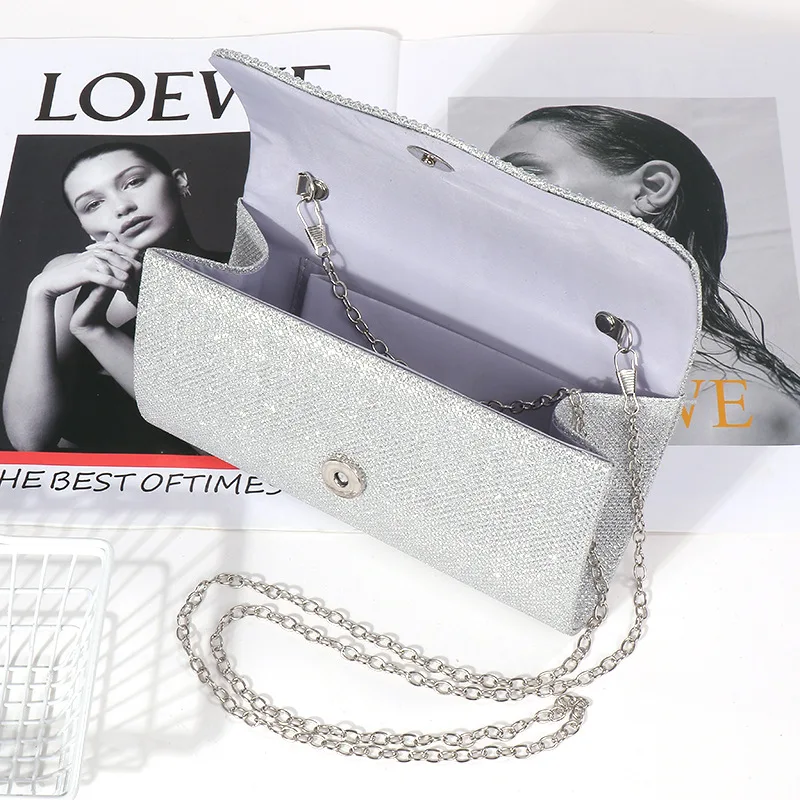 Luxury Women Evening Bag Brand Party Banquet Glitter Bag for Ladies Wedding Clutches Rhinestone Handbag Chain Shoulder Bag