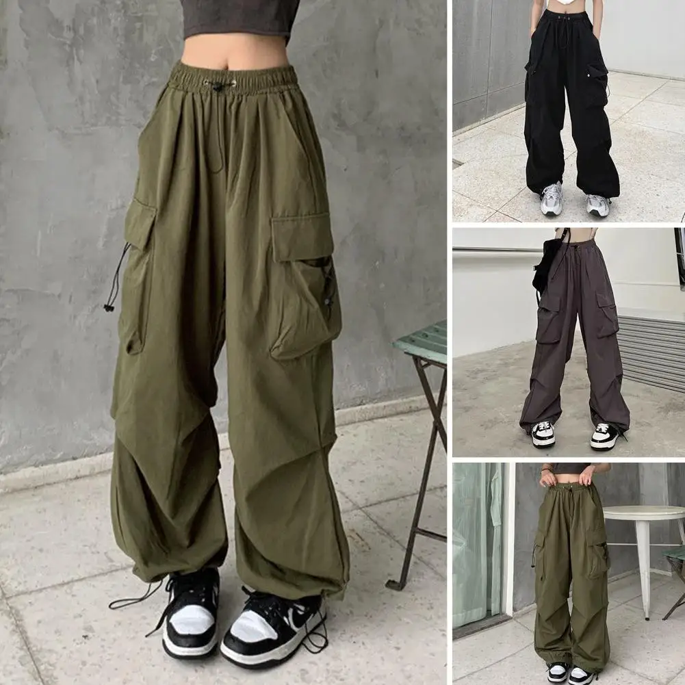 Women Streetwear Techwear Cargo Korean Harajuku Parachute Track Pants Men Tech Sweatpants Wide Leg Joggers Trousers Clothes