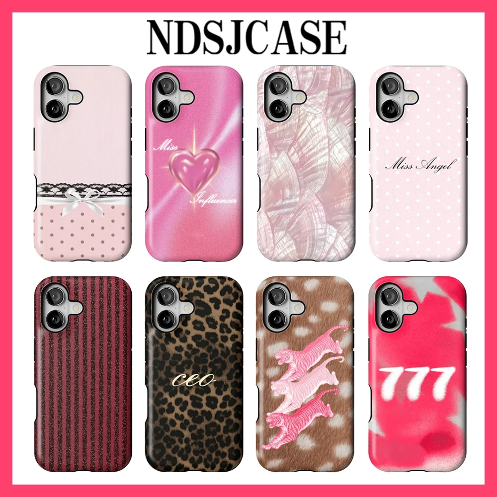 Luxury Double-Layer Back Cover with Stripe Dots Design by Miss Angel
