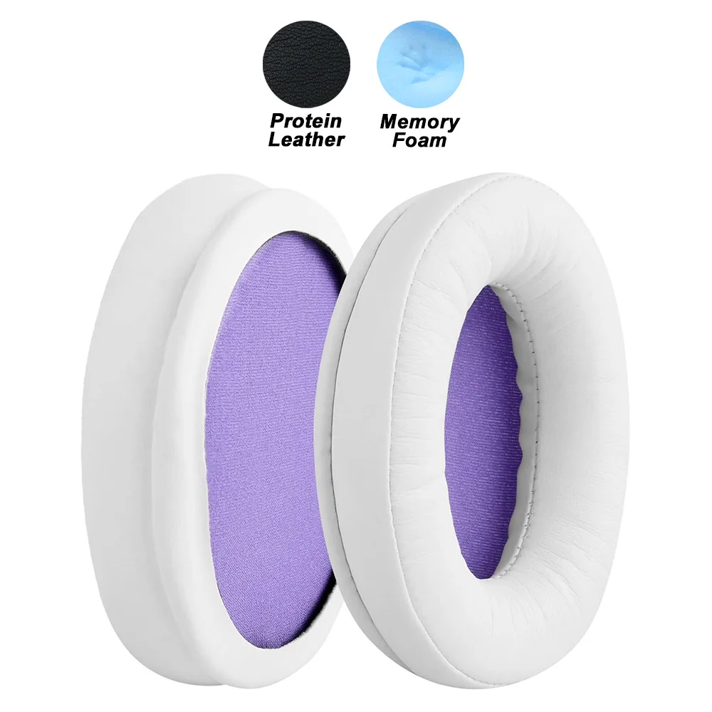 Premium Replacement Memory Foam Ear Pads with Protein Leather Finish