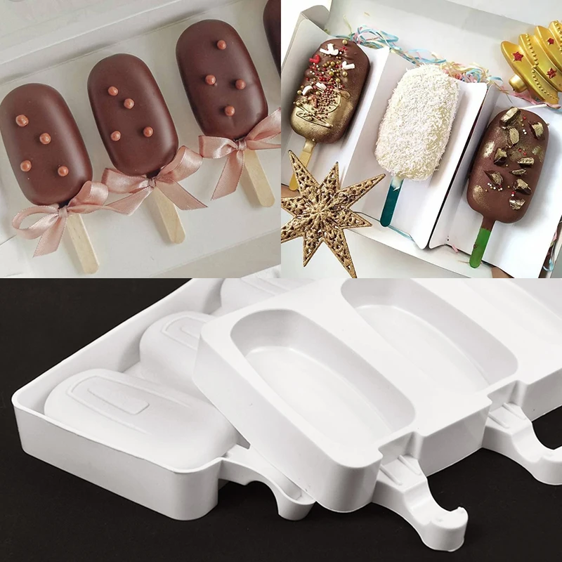 3/4 Cell Silicone Popsicle Mold Magnum Ice Pop Maker Ice Cream