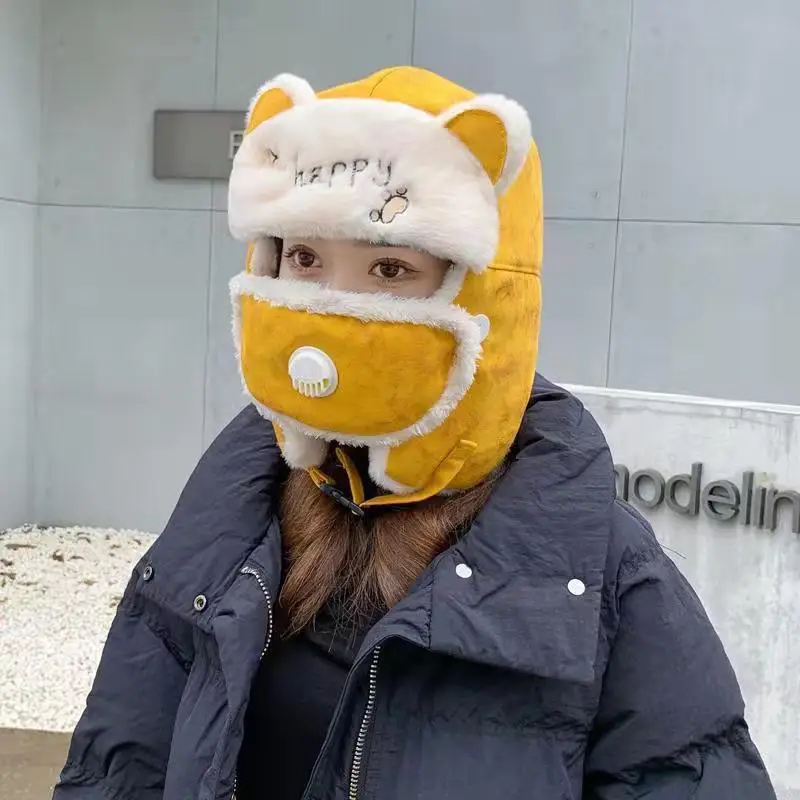 Lei Feng Hat Women's Winter Riding Windproof And Cold Resistant Fur Thickened Warmth Protector Ear Protection Warmth Hat