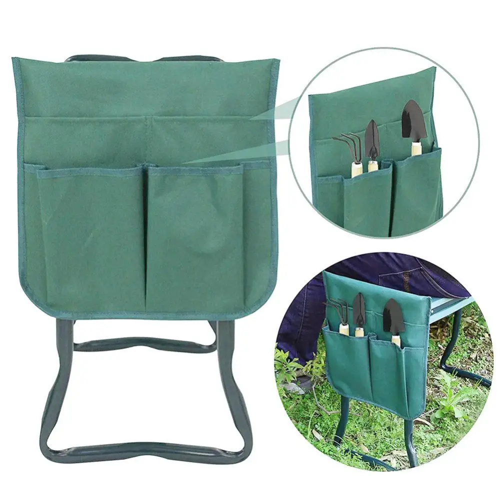 Portable Garden Knee Stool Side Pouch Weeding Tools Storage Oxford Cloth Bag Knee Stools