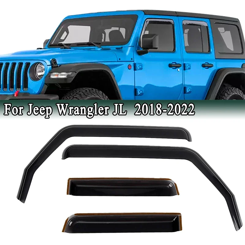 Side Window Visor Sun Rain Deflector Waterproof Weather Shield Window Guards Shelters Awnings For Jeep Wrangler JL car window deflectors