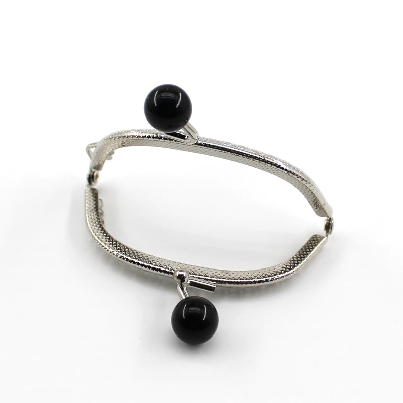 10pcs 8.5cm Small Beads Silver Arc Metal Purse Frame Handle For Clutch Bag Handbag Accessories Making Kiss Clasp Lock Wholesale