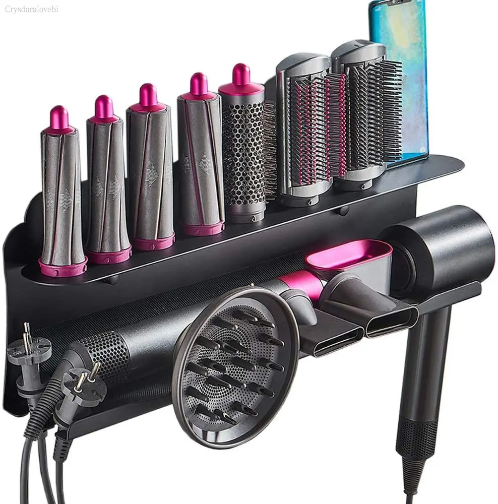 

Wall Mount Holder for Dyson Airwrap Styler Supersonic Hair Dryer Stand Storage Rack for Curling Iron Wand Brushes Nozzles