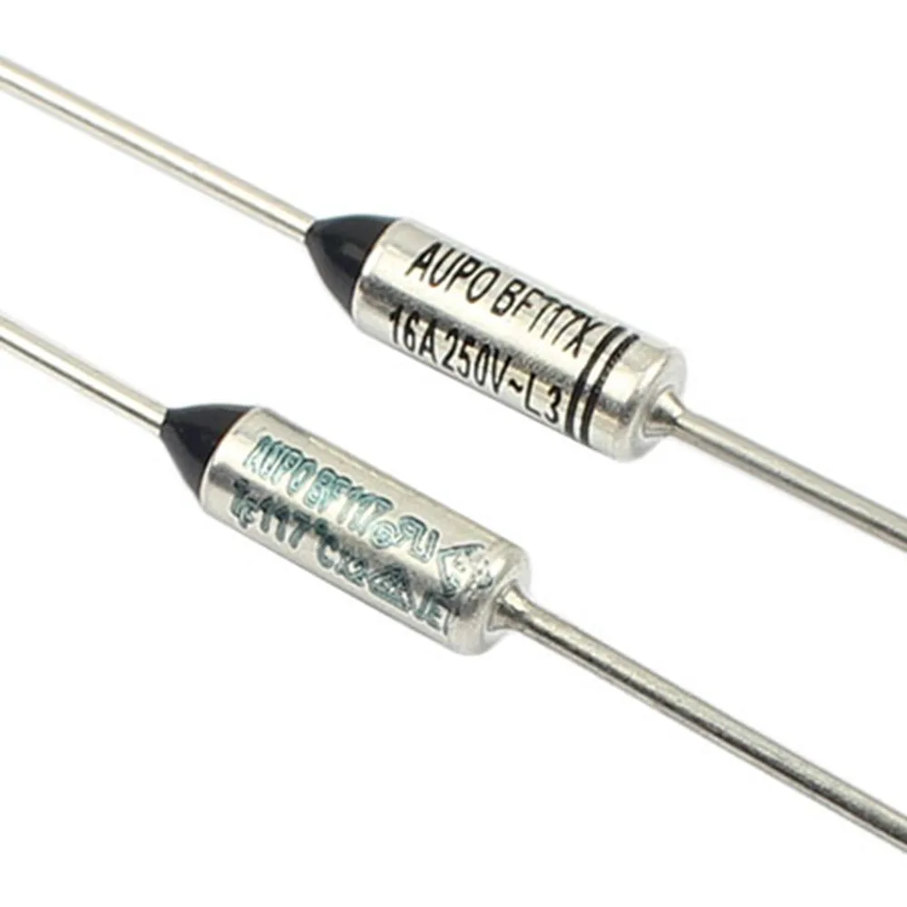 10pcs Thermal Fuse BF117 BF117X BF 117C 117 Celsius Degree 10A 16A 250V Cutoff TF Pellet TCO Axial Lead Temperature Links AUPO