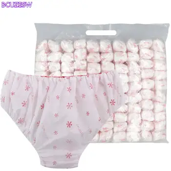 50 pezzi di biancheria intima perizoma da donna, mutandine usa e getta traspiranti, da donna, monouso, slip elasticizzati per viaggi spa