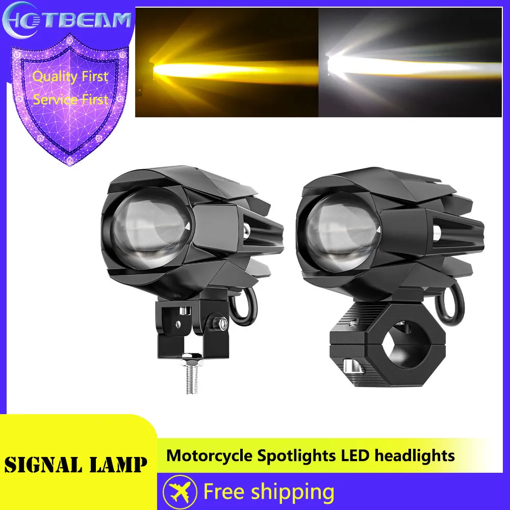 Projecteurs Auxiliaires À Haute Luminosité Pour Moto, Ampoule Modifiée Étanche Avec Joli, 6 Led