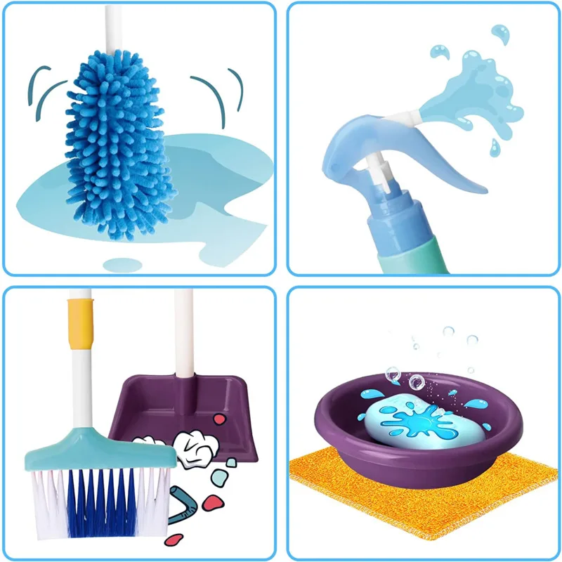 Simulation Cleaning Tool Sweeping Toy Vacuum Cleaner Cleaning Kit Tool Trolley Baby Play House Housework Toys Gifts for kids