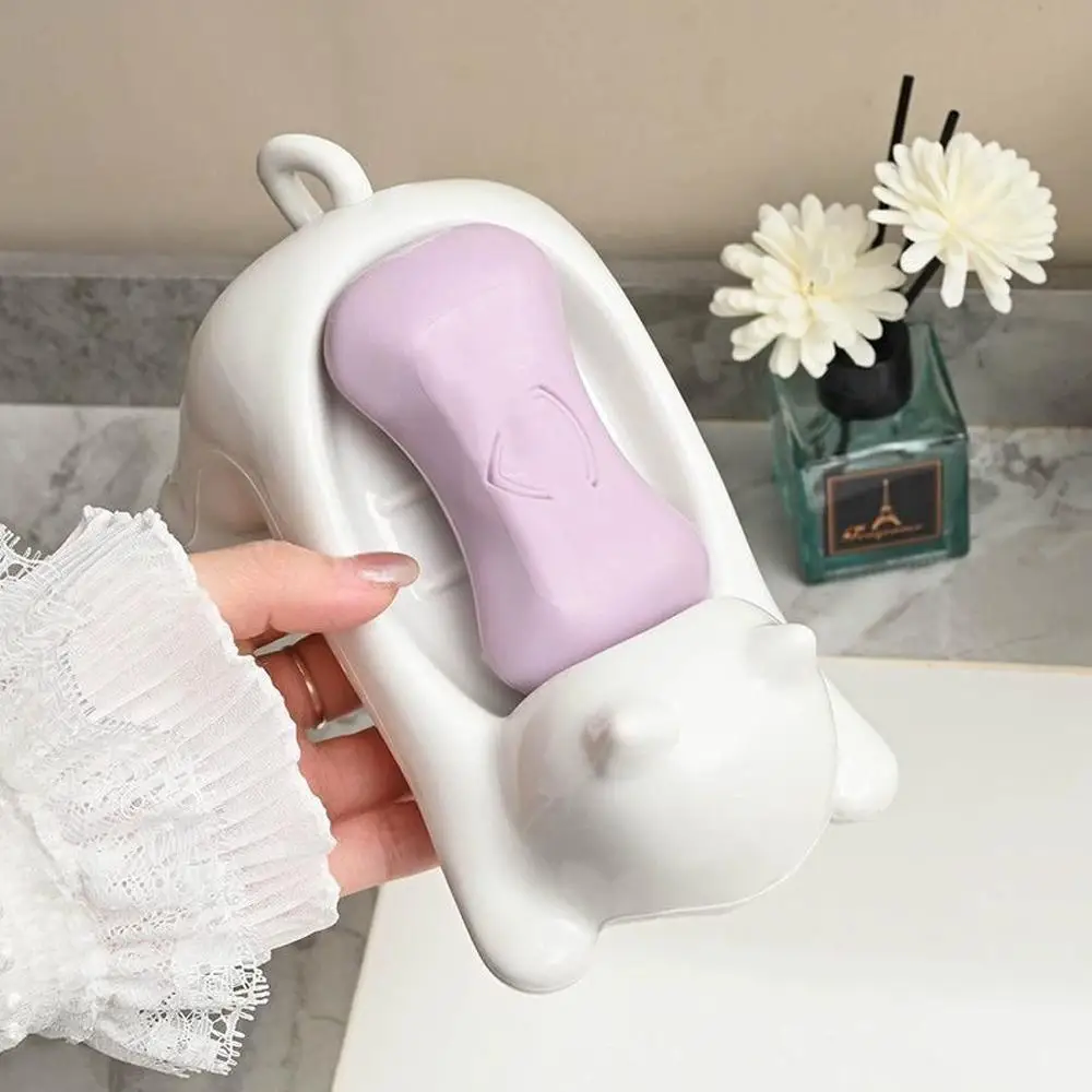 Description Picture 6 of itemCute Cat Shaped Soap Dish, Self Draining Soap Holder Tray Decorative Soap Bar Dishes for Bathroom Kitchen Sink, Countertop Decor