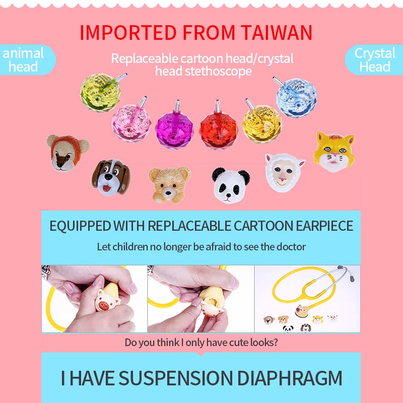Spirit Medical Stethoscope 606 Animated Cute Pediatric Changeable Single Head Fetal Child Children Stethoscope Health Care