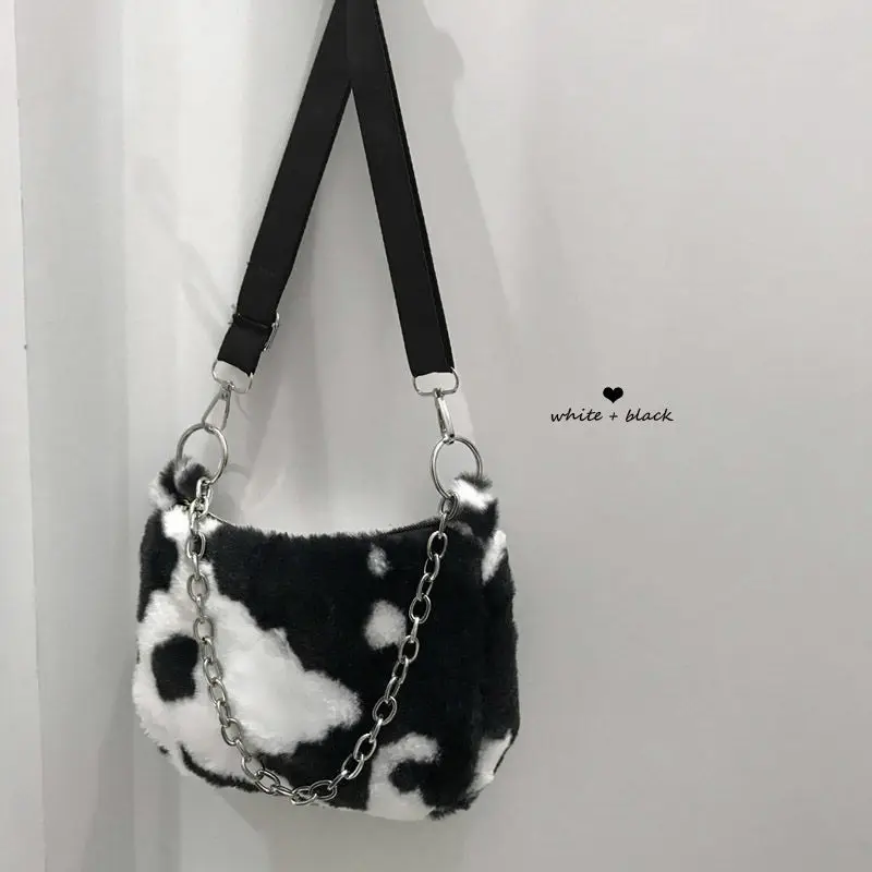 

Cow Pattern Women Bag Chains Casual Fashion SOFT Shoulder Bag Handbag Crossbody Bags for Women Lovely