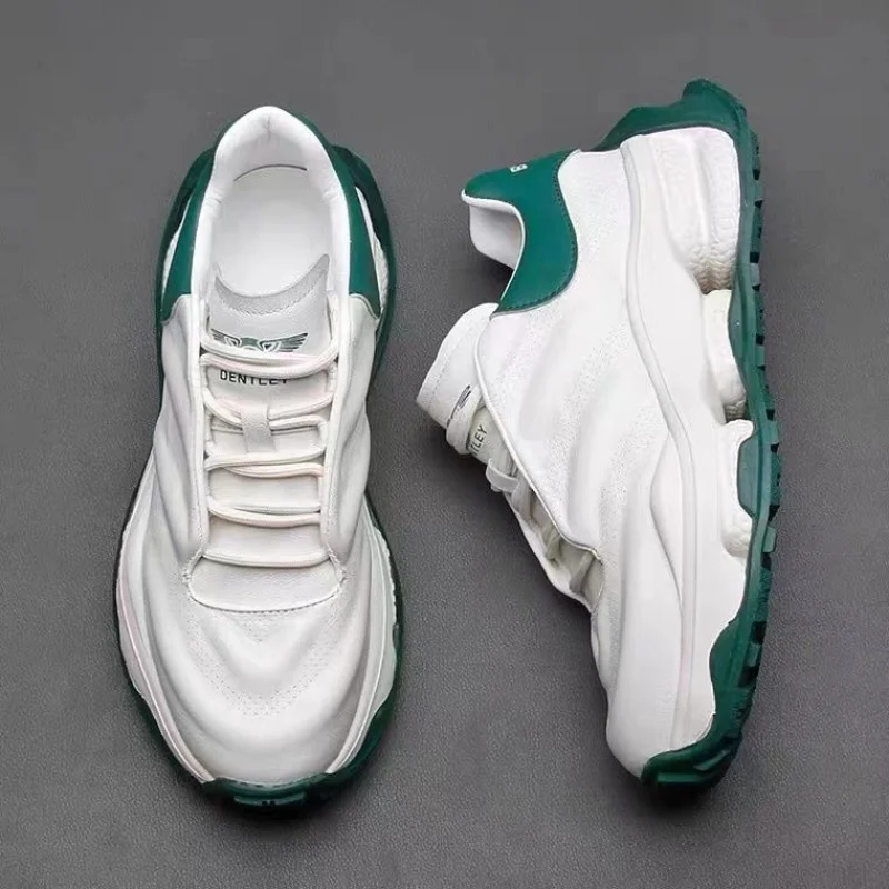 

Мужские повседневные спортивные туфли, удобная дышащая универсальная обувь на толстой подошве, однотонные, на шнуровке, весна