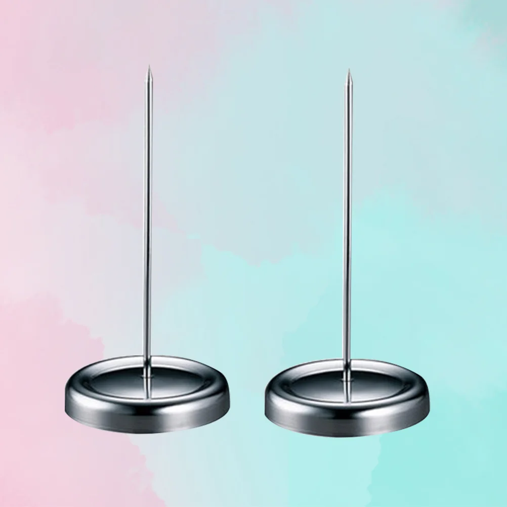 

2pcs Desk Check Spindle Holder Straight Rod Paper Memo Holder Receipt Bill Paper Note Fork