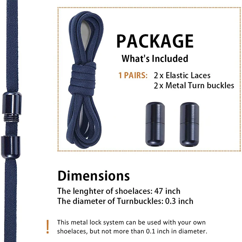 Vibrant No-Tie Elastic Shoelaces with Metal Lock - Unisex Lazy Laces