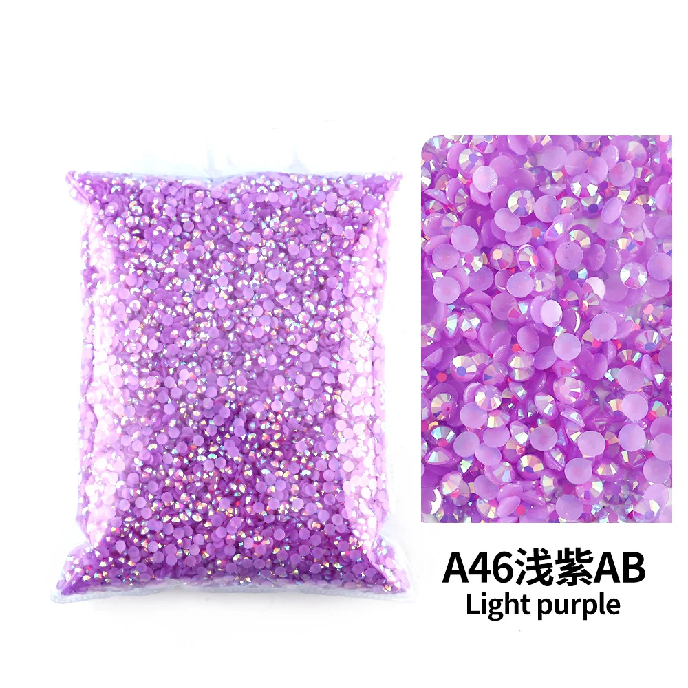 Colorful AB Transparent Resin Rhinestone FlatBacks for Nail Art and Garment Decoration - Bulk Wholesale