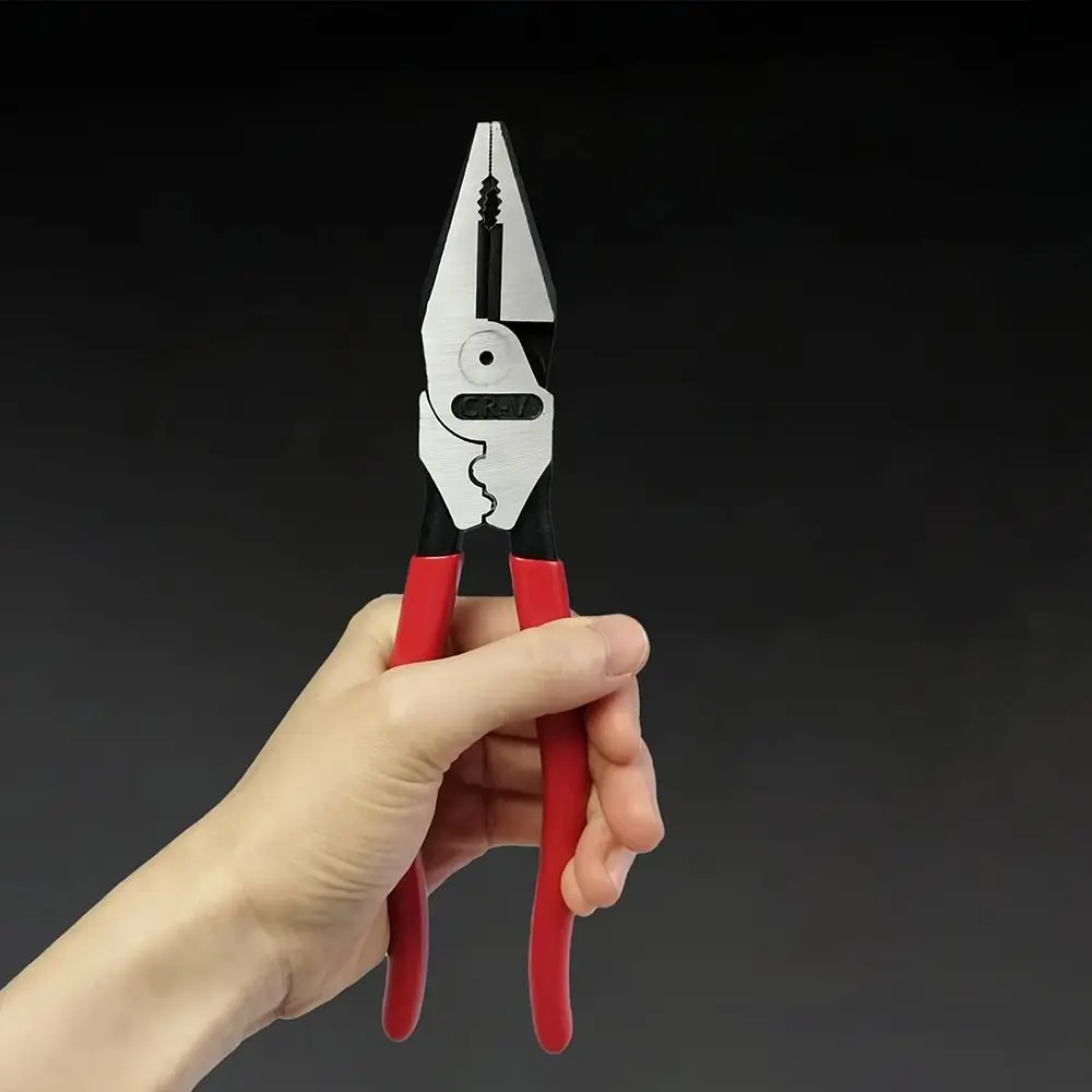 1 Stück Stahldraht-Drahtzange, multifunktionales, arbeitssparendes Elektriker-Werkzeug, 22,9 cm, mit rutschfestem Griff, flache Mundzange – Detail 6