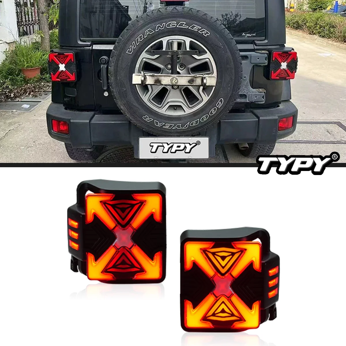 

TYPY Car Tail Lights For Jeep Wrangler 2006-2024 LED Car Tail Lamps Daytime Running Lights Dynamic Turn Signals