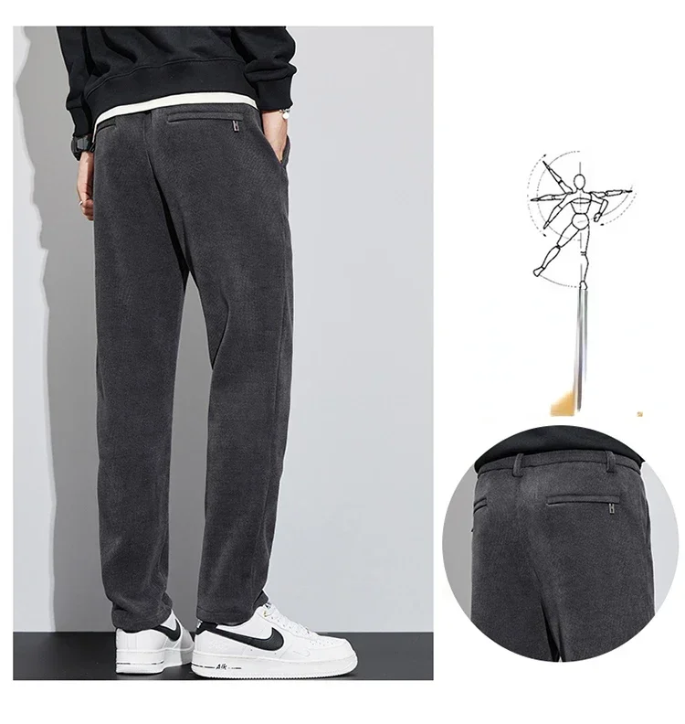 Description Picture 5 of itemSpring 2024 New Fashion High-end Corduroy Slim All Match Straight Leg Casual Pants Jogger Trousers Men