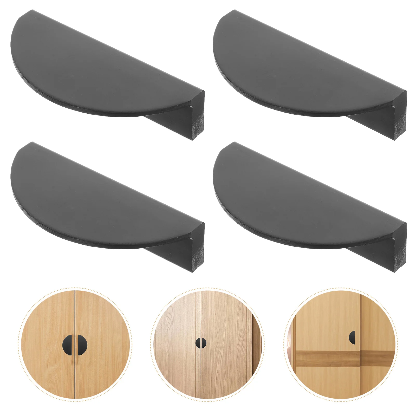 

4pcs Drawer Pulls Half Round Cabinet Pull Handles Semicircle Kitchen Bedroom Furniture Door Pulls
