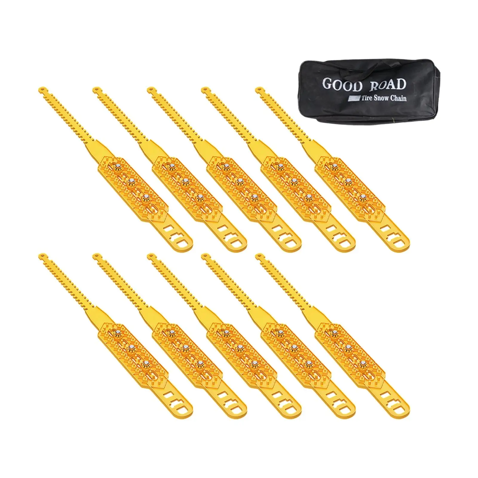 10x Generic Car Tire Chains Accessories Multi Function Ice Breaking Anti Slip