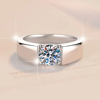 0.5-2CT D Color Moissanite Engagement Ring for Women 925 Sterling Silver Gold Plated Solitaire Rings Wholesale 1
