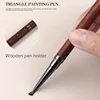 Triangular Nail Art Brush Pen 3D Tips Pattern Phototherapy Acrylic Nail Brush UV Gel DIY Manicure Tools Wood Handle Nail Brushes 6