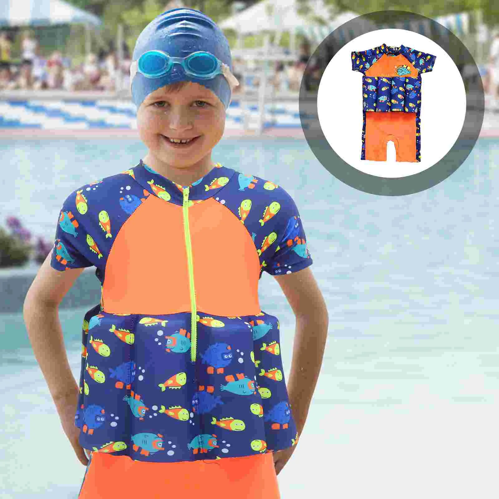 Float Buoyancy Swimwear Children Rotective Bathing Suit One Piece Zipper Baby Kids Swimsuit Men and Women