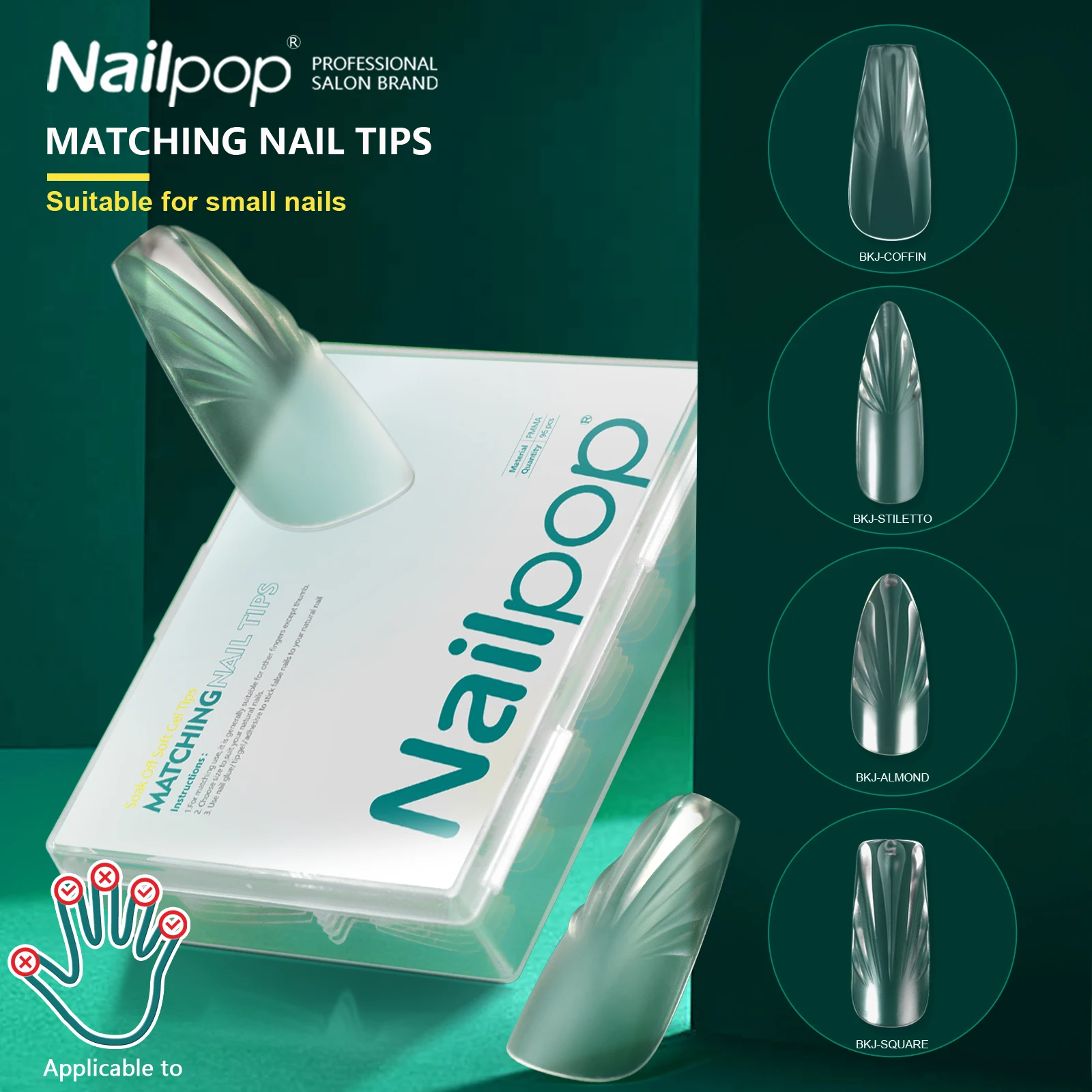 

NAILPOP 3D Shell Shape Design Fake Nails Matching Nail Tips Not Suitable for All Fingers False Nails Acrylic Press on Nail 96pcs
