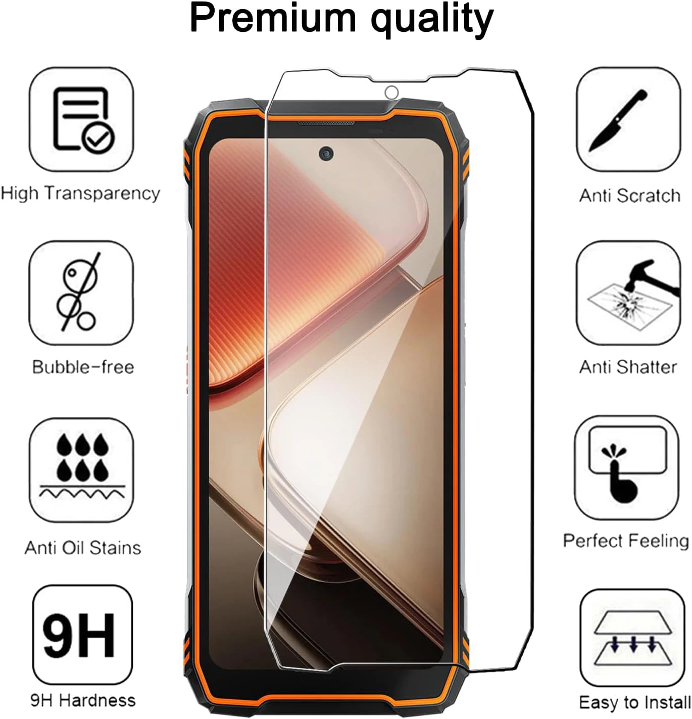 Premium 2.5D 9H Tempered Glass Screen Protector Film