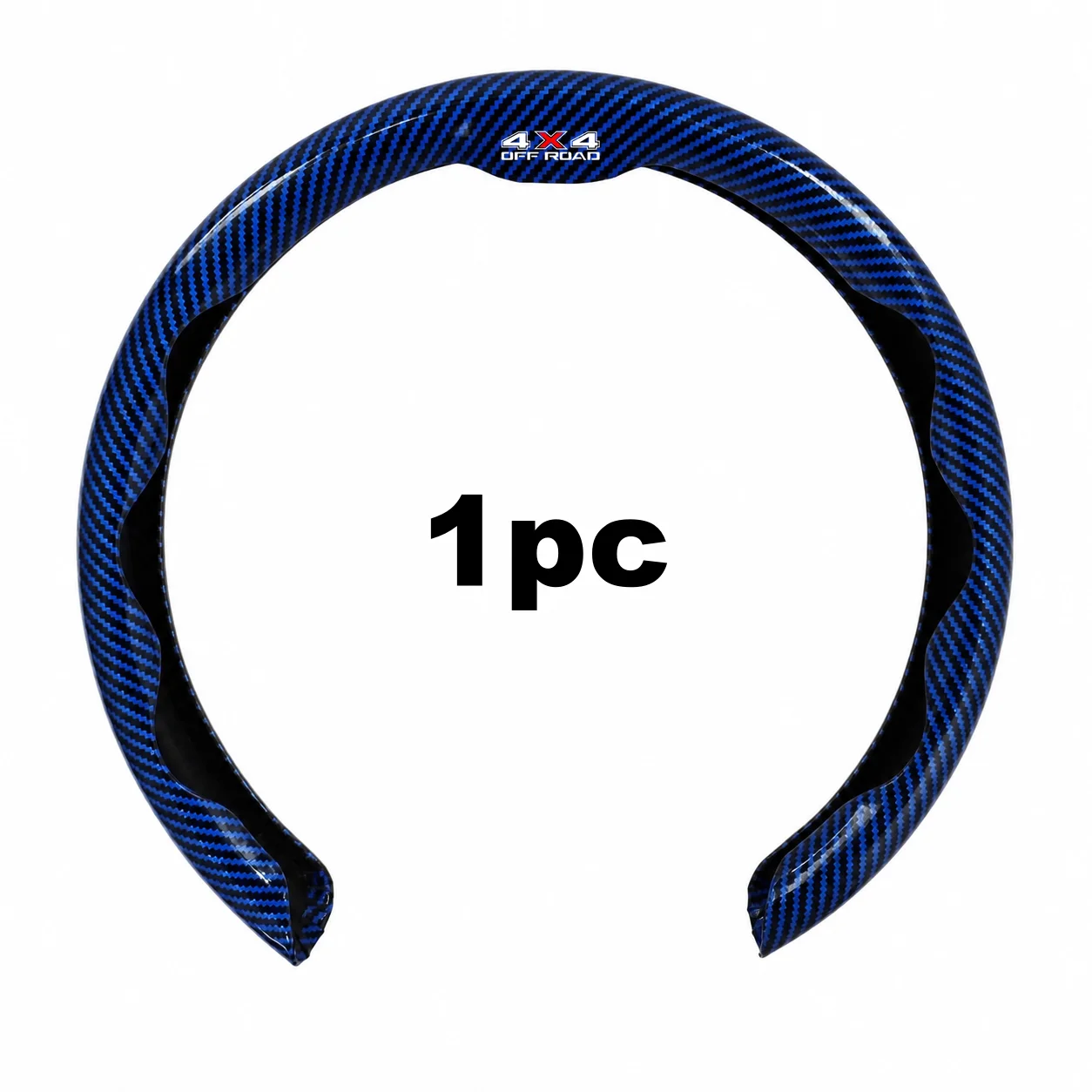 Off-Road Blue Carbon Fiber Texture Steering Wheel Cover - Comfortable Grip & Easy Installation