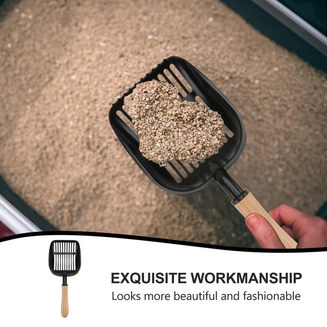 1Pcs Cat Litter Scooper Heavy-Duty Rustproof Aluminum Alloy Wooden Handle Tight Mesh Design Efficient Pet Waste Remover Comfort 3