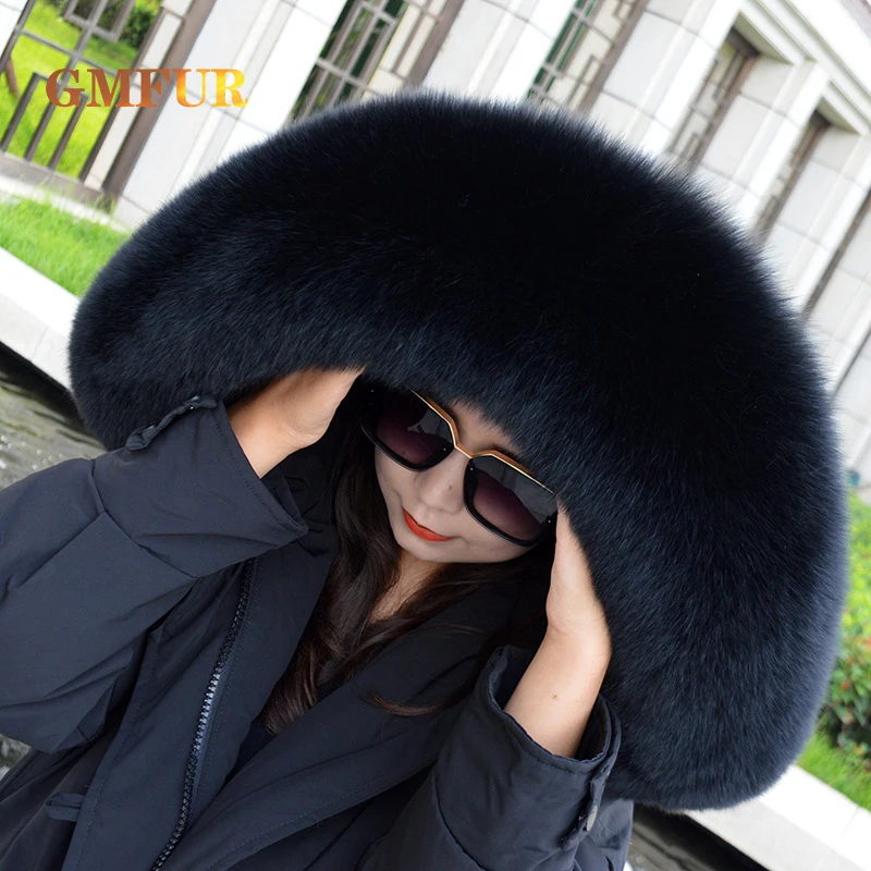 2022 New Style 100% Real Fox Fur Collar Winter High Quality Fur Scarf Super Luxury Fashion Women Men Collar Jackets Hood Shawl